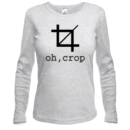 Жіночий лонгслів з написом "oh, crop"