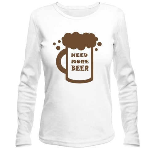 Жіночий лонгслів з написом Need more beer