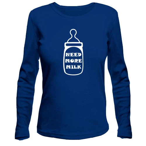 Жіночий лонгслів з написом Need more milk