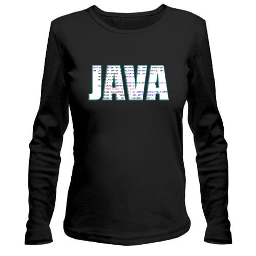 Жіночий лонгслів, чорний, для програміста JAVA