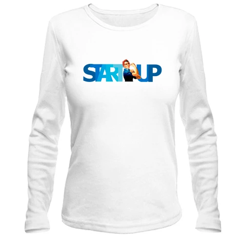 Жіночий лонгслів з написом "Start Up"