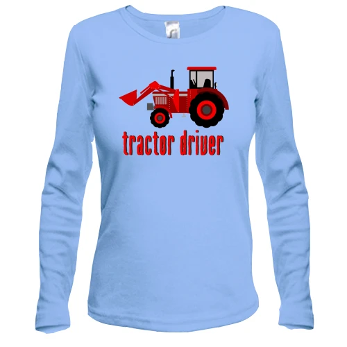 Жіночий лонгслів з написом "Tractor Driver"