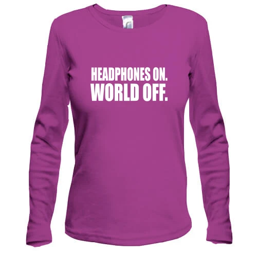 Жіночий лонгслів Headphones On - World Off