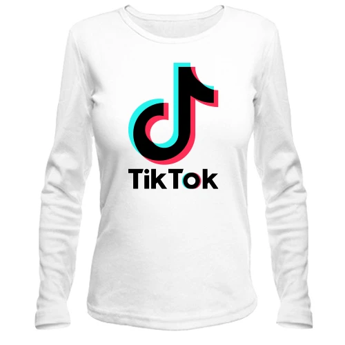 Женский лонгслив, белый, Tik Tok