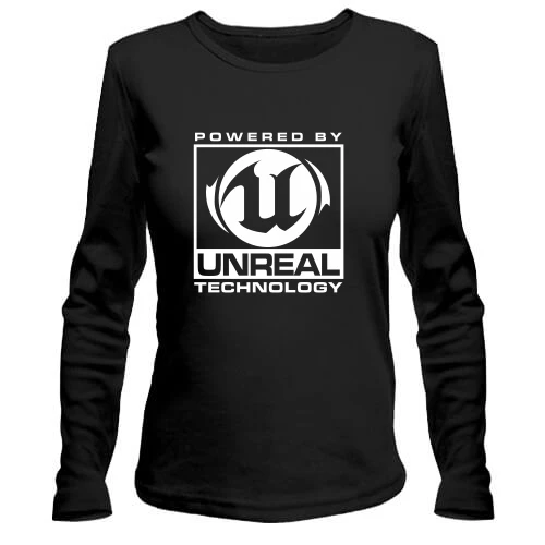 Женский лонгслив Unreal technology powered by