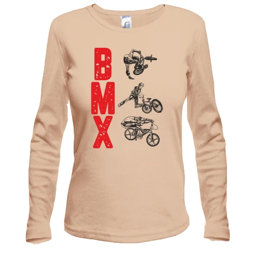 Женский лонгслив с надписью "BMX"