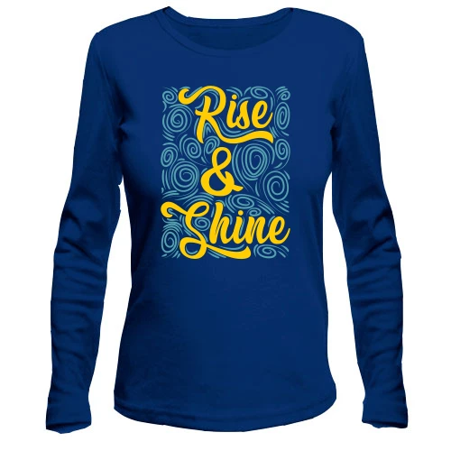 Жіночий лонгслів з написом "Rise & Shine"