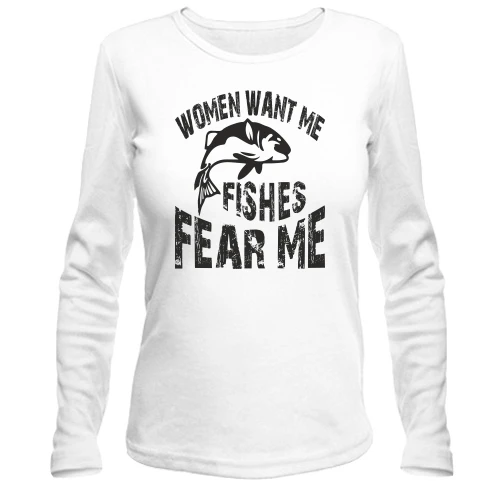 Жіночий лонгслів Women want me Fish fear me