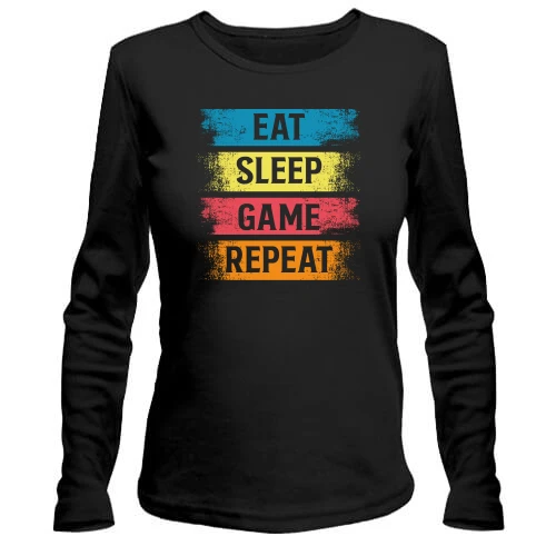 Женский лонгслив Eat Sleep Game Repeat