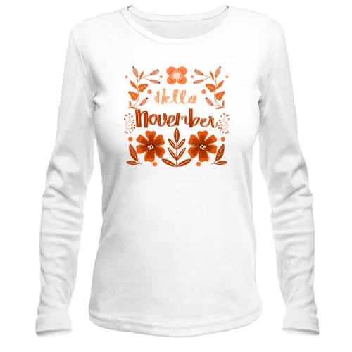 Женский лонгслив Hello November Ноябрь