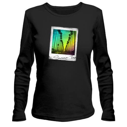Женский лонгслив Polaroid Summer Time с пальмами