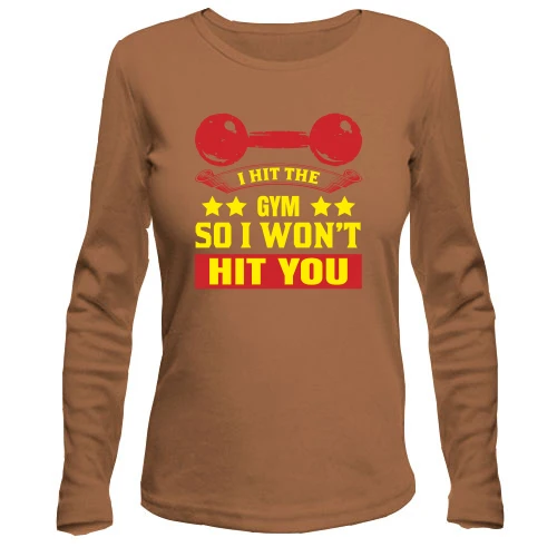 Жіночий лонгслів I hit the gym So I want hit you