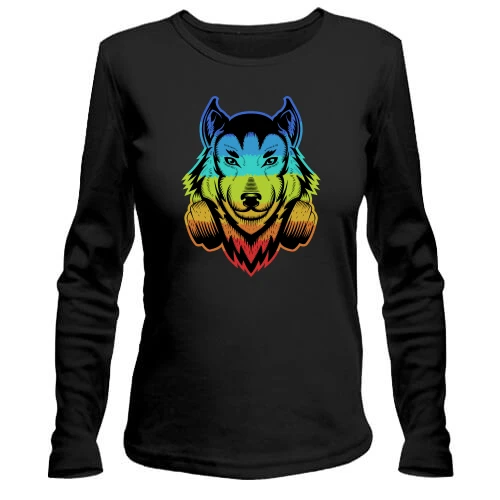 Женский лонгслив Rainbow Wolf
