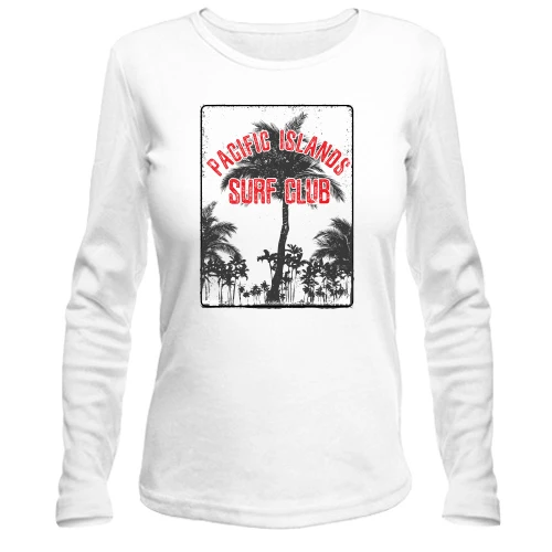 Женский лонгслив, белый, Surf Club