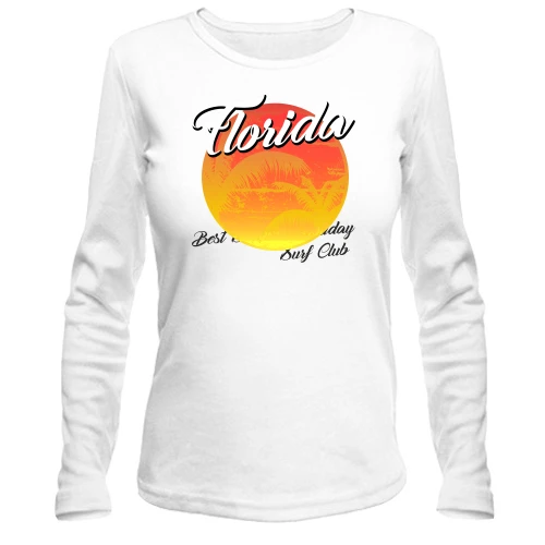 Женский лонгслив, белый, Florida Surf Club