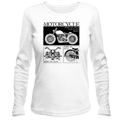 Жіночий лонгслів Motorcycle Black and White
