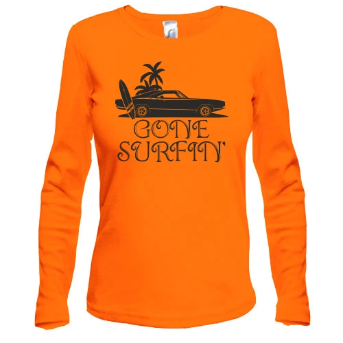 Женский лонгслив, оранжевый, Gone Surfing