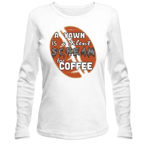 Женский лонгслив Scream coffee
