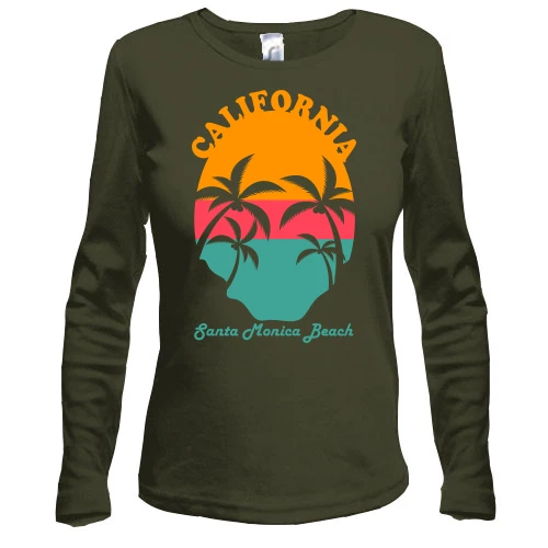 Жіночий лонгслів з написом "California Santa Maria Beach"