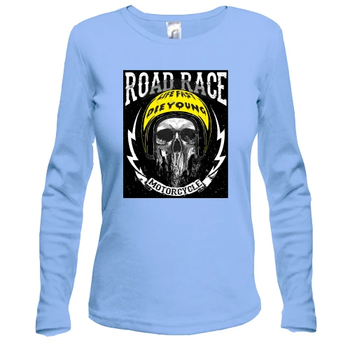 Женский лонгслив, Синий, Road Race