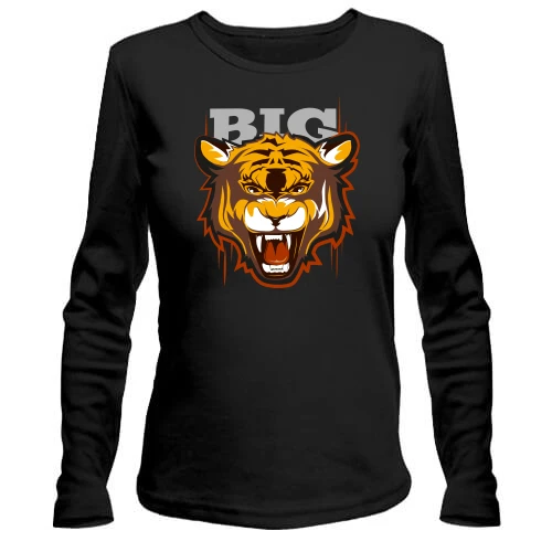 Жіночий лонгслів BIG з тигром, що гарчить