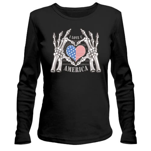 Жіночий лонгслів I Love U America
