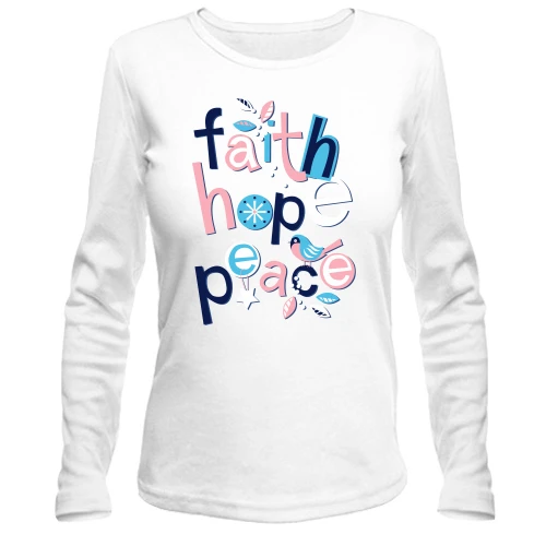 Жіночий лонгслів Faith Hope Peace