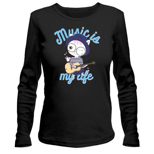 Жіночий лонгслів Music is My Life