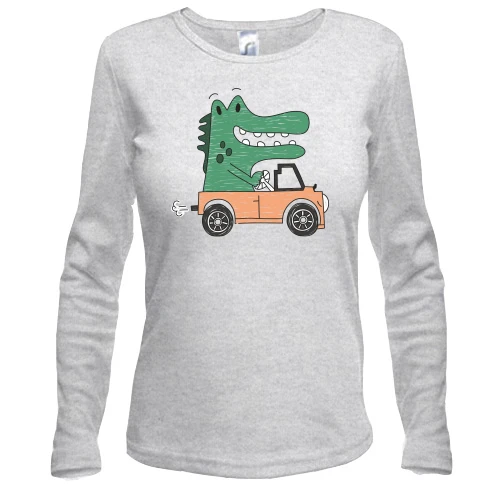 Жіночий лонгслів Crocodile in the car