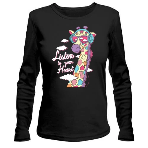 Жіночий лонгслів Listen to your heart Giraffe