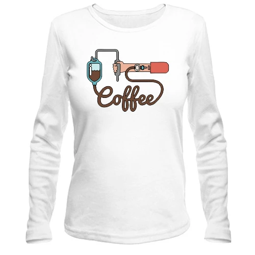 Жіночий лонгслів Coffee in my Blood