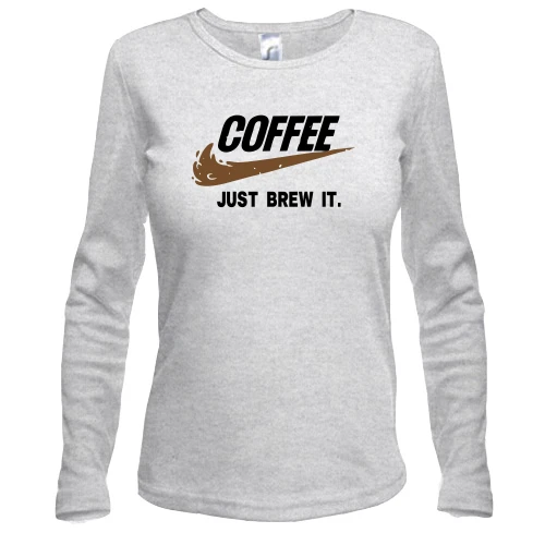 Жіночий лонгслів Coffee Just brew it