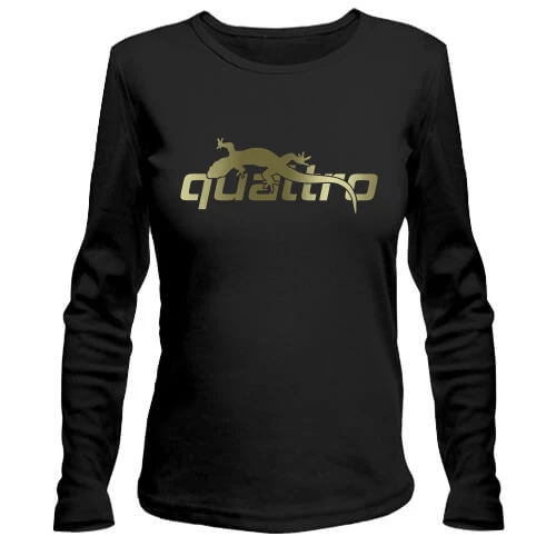 Жіночий лонгслів, Чорний, з ящіркою на написі Quattro