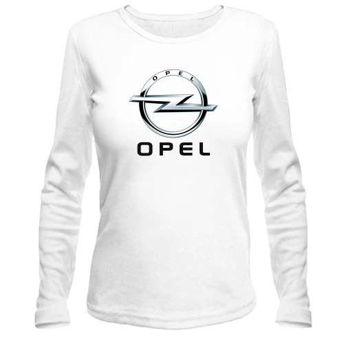 Женский лонгслив, Белый, Opel logo