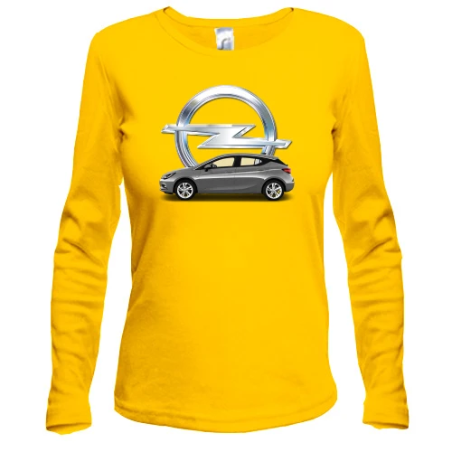 Женский лонгслив, Желтый, Opel car