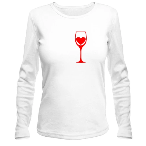 Женский лонгслив My heart in wine.