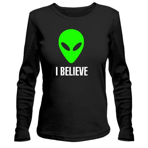 Женский лонгслив I BELIEVE