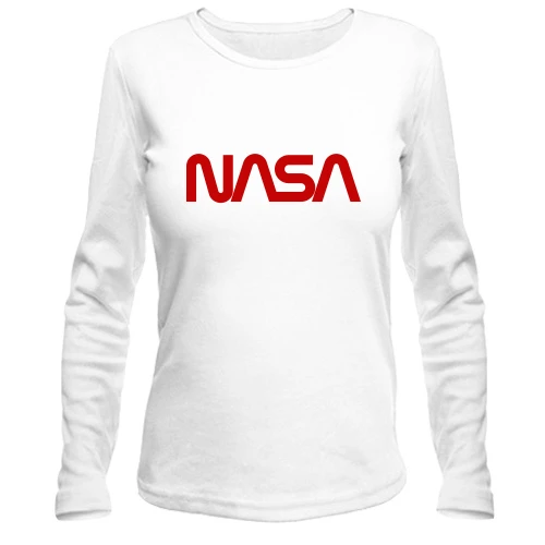 Жіночий лонгслів, Білий, NASA Worm logo
