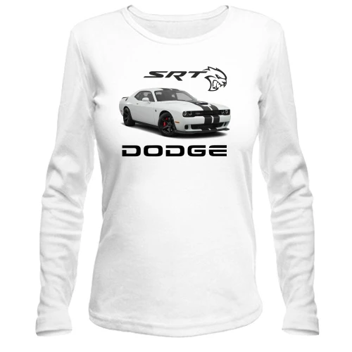 Женский лонгслив, Желтый, Dodge challenger srt