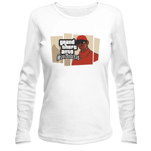 Женский лонгслив, белый, Grand Theft Auto San Andreas