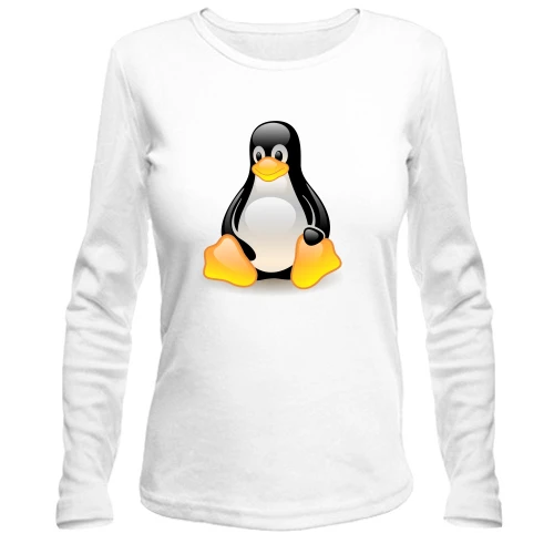 Женский лонгслив с пингвином Linux