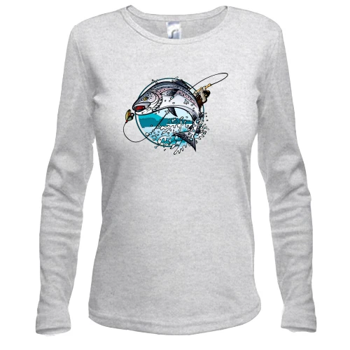 Жіночий лонгслів Fishing round art