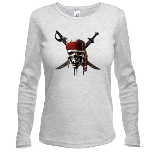 Женский лонгслив Pirate skull
