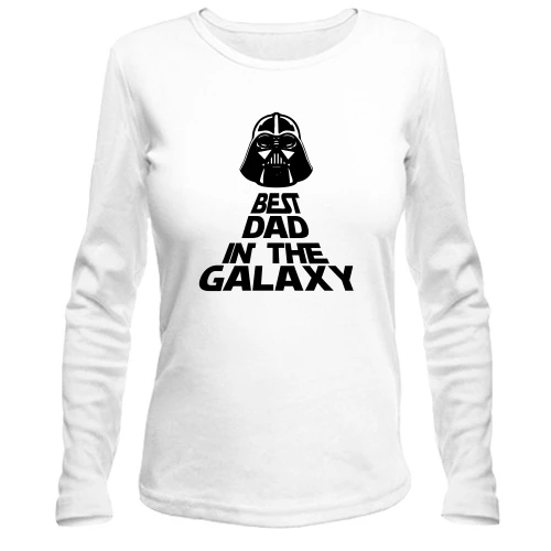 Женский лонгслив, Белый, Best Dad in the Galaxy