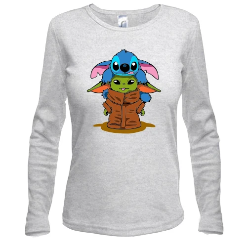 Женский лонгслив Stitch and Baby Yoda