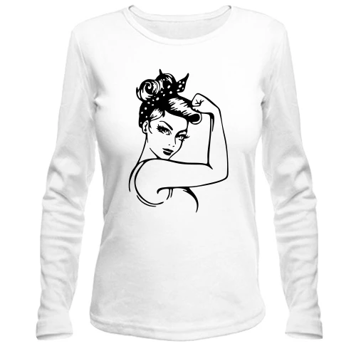 Женский лонгслив Pop art Power girl