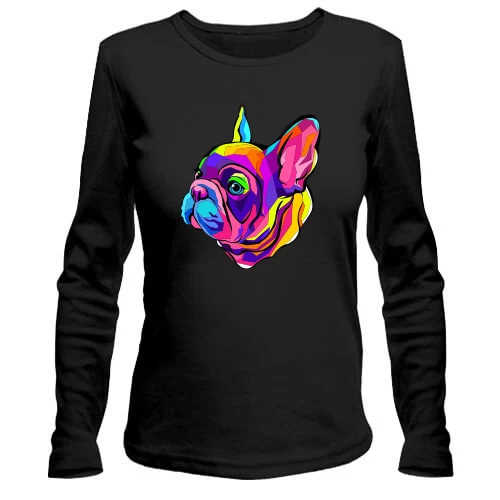 Женский лонгслив Dog multicolor art