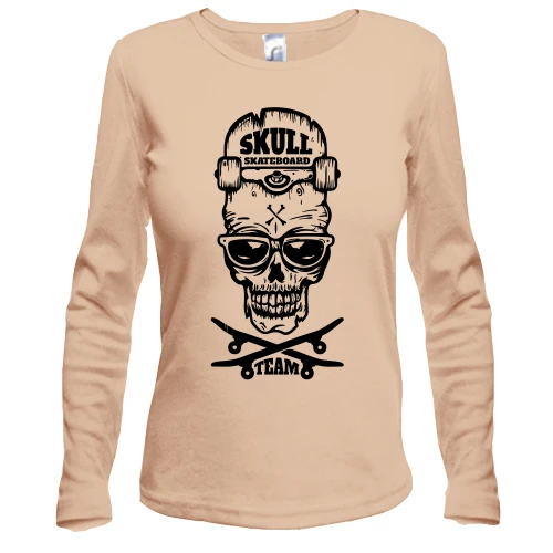 Женский лонгслив Skull skateboard team