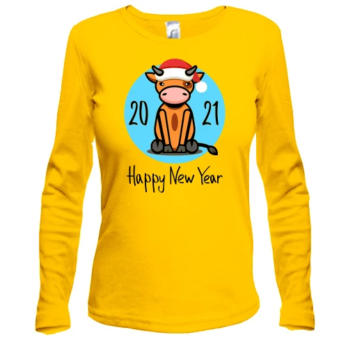 Жіночий лонгслів з бичком Happy New Year