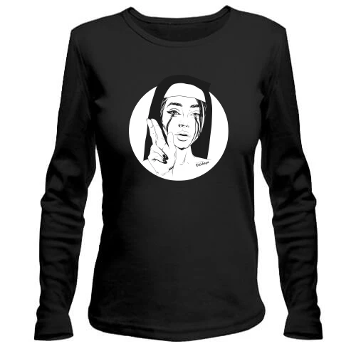 Женский лонгслив Nun with black tears